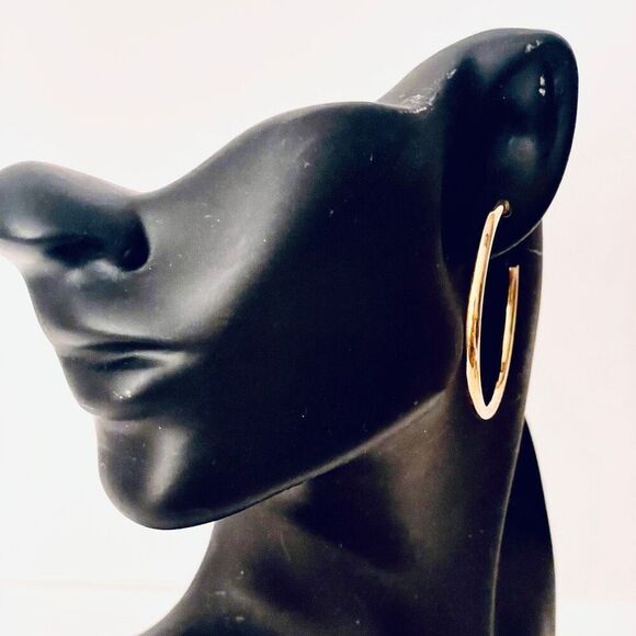 NWT Gorgeous Mia Fiore 18”D Hoops 18kt Gold Pleated Bronze Hoop earrings - Picture 5 of 12